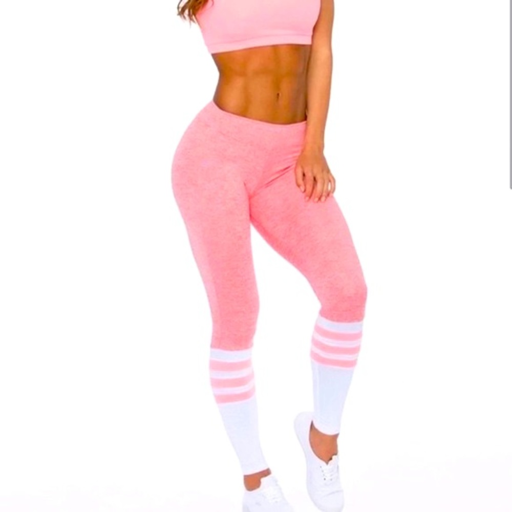 Bombshell Sportswear EUC sock leggings coral XS